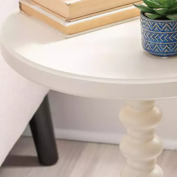 Kirklands Home Wood Spindle Side Table Ivory Discount