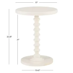 Kirklands Home Wood Spindle Side Table Ivory Discount