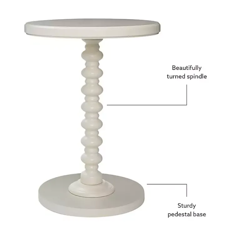 Kirklands Home Wood Spindle Side Table Ivory Discount