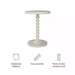 Kirklands Home Wood Spindle Side Table Ivory Discount