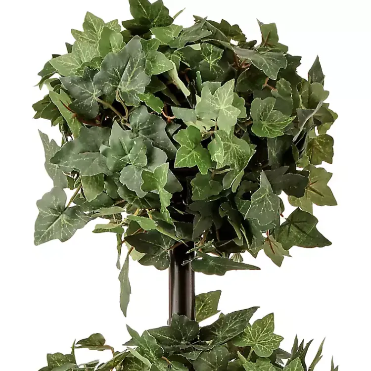 Trees & Topiaries>Kirklands Home Ivy Double Ball Topiary in Wood Planter