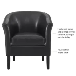 Kirklands Home Jack Barrel Back Club Chair Black Clearance