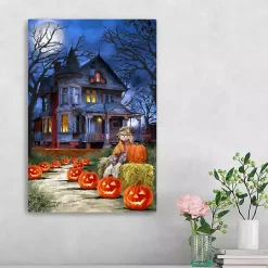 Halloween>Kirklands Home Jack o Lantern Mansion Canvas Art Print, 16x24