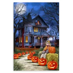 Halloween>Kirklands Home Jack o Lantern Mansion Canvas Art Print, 32x48