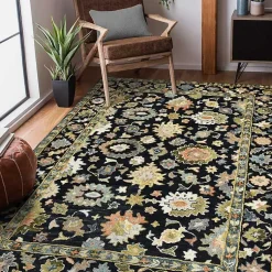 Kirklands Home Jackson Black Hand-Tufted Area Rug, 8x10 New