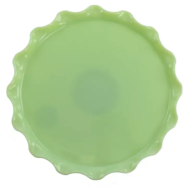 Kirklands Home Jadeite Glass Martha Stewart Scalloped Cake Stand Green Sale