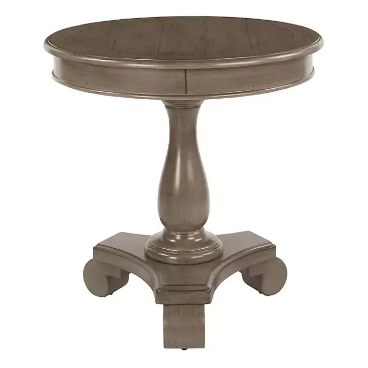 Kirklands Home Java Traditional Round Pedestal Accent Table Brown Sale