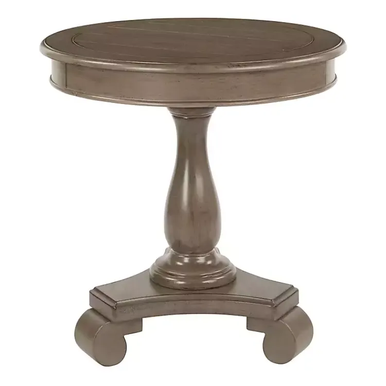 Kirklands Home Java Traditional Round Pedestal Accent Table Brown Sale