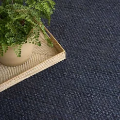 Kirklands Home Jaxon Navy Natural Jute Area Rug, 5x7 Blue New