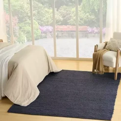 Kirklands Home Jaxon Navy Natural Jute Area Rug, 8x10 Blue Clearance