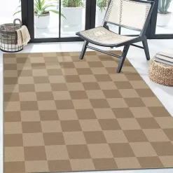 Kirklands Home Jaya Natural Checkered Washable Area Rug, 5x7 Hot