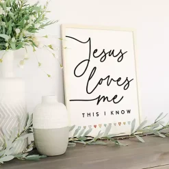 Kirklands Home Jesus Loves Me Wood Wall Plaque Hot