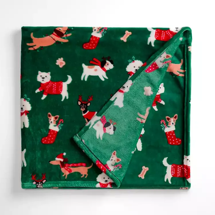 Blankets & Throws>Kirklands Home Jolly Dogs Plush Throw