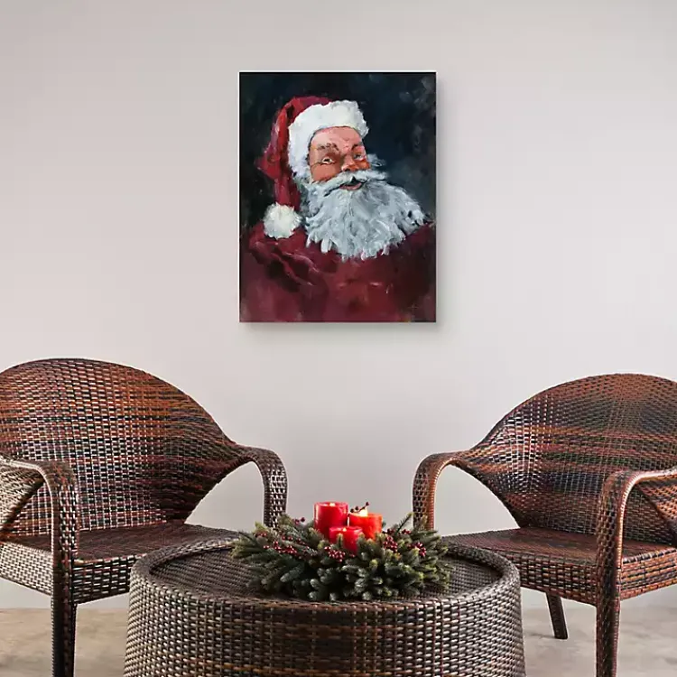 Christmas Art & Wall Decor>Kirklands Home Jolly Santa Christmas Art Print