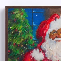 Christmas Art & Wall Decor>Kirklands Home Jolly Santa Cookies and Hot Cocoa Canvas Art Print Multi