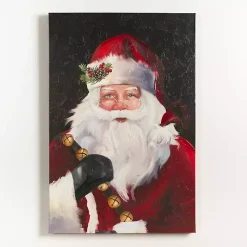 Christmas Art & Wall Decor>Kirklands Home Jolly Santa with Bells Canvas Art Print