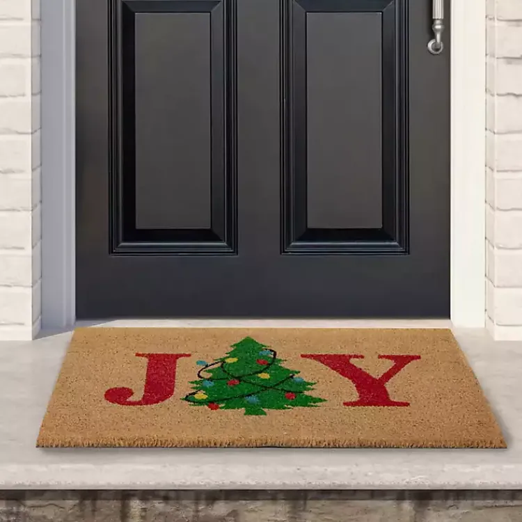 Outdoor Christmas Decorations>Kirklands Home Joy Christmas Tree Coir Doormat