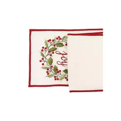 Christmas Dining & Entertaining>Kirklands Home Joy Holly Wreath Table Runner