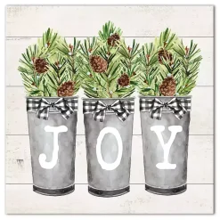 Christmas Art & Wall Decor>Kirklands Home Joy Pine Tree Canvas Art Print Gray