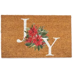 Outdoor Christmas Decorations>Kirklands Home Joy Poinsettia Coir Doormat