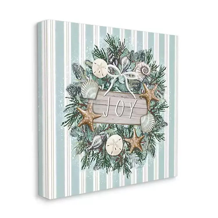 Christmas Art & Wall Decor>Kirklands Home Joy Seashell Wreath Canvas Art Print