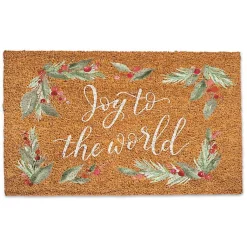 Outdoor Christmas Decorations>Kirklands Home Joy to the Word Doormat Brown
