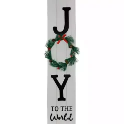 Outdoor Christmas Decorations>Kirklands Home Joy to the World Wreath Christmas Porch Board
