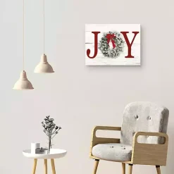 Christmas Art & Wall Decor>Kirklands Home Joy Wreath Canvas Art Print