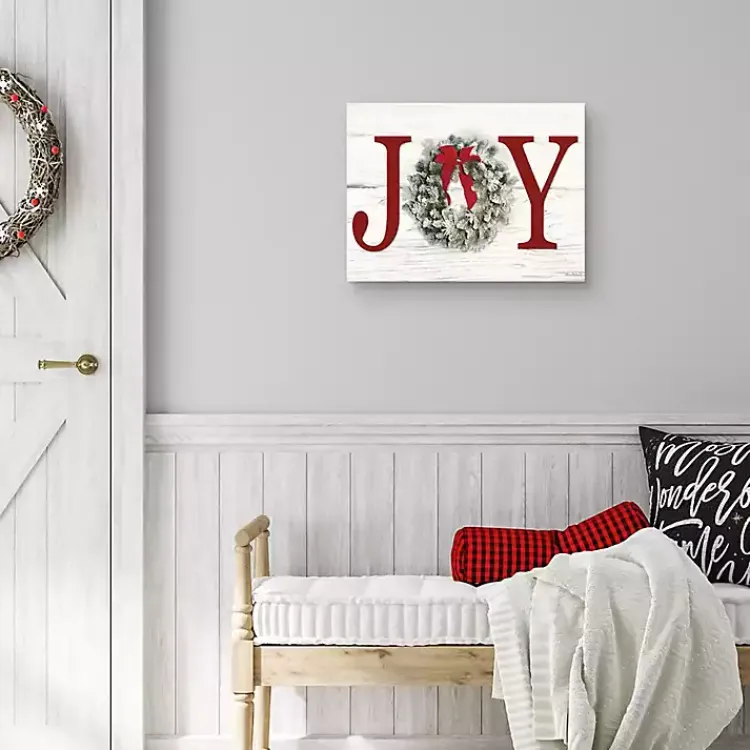 Christmas Art & Wall Decor>Kirklands Home Joy Wreath Canvas Art Print