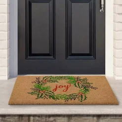 Outdoor Christmas Decorations>Kirklands Home Joy Wreath Decorative Christmas Doormat