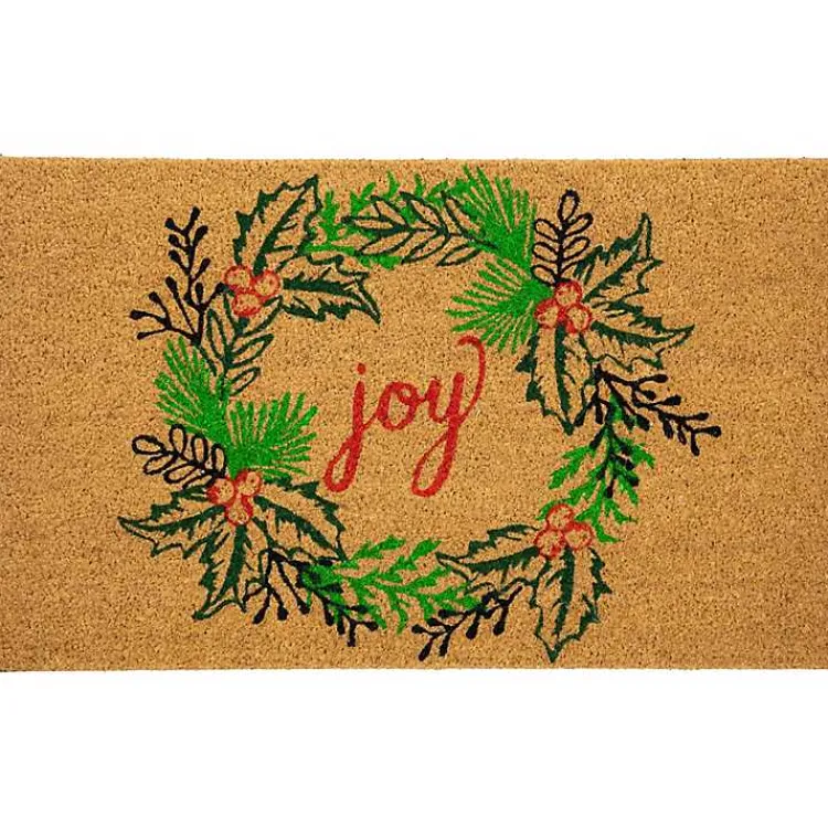 Outdoor Christmas Decorations>Kirklands Home Joy Wreath Decorative Christmas Doormat