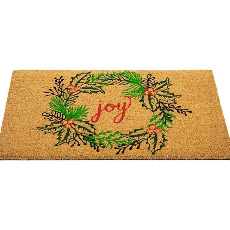 Outdoor Christmas Decorations>Kirklands Home Joy Wreath Decorative Christmas Doormat