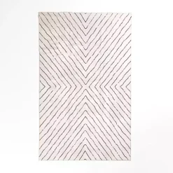 Kirklands Home Julia Black and White Washable Area Rug, 5x8 Hot