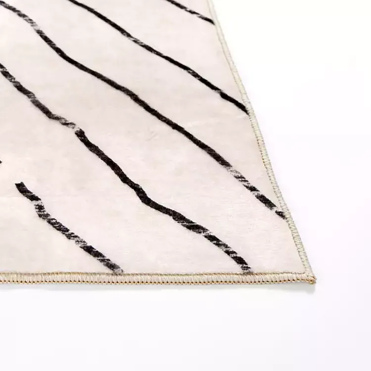 Kirklands Home Julia Black and White Washable Area Rug, 5x8 Hot