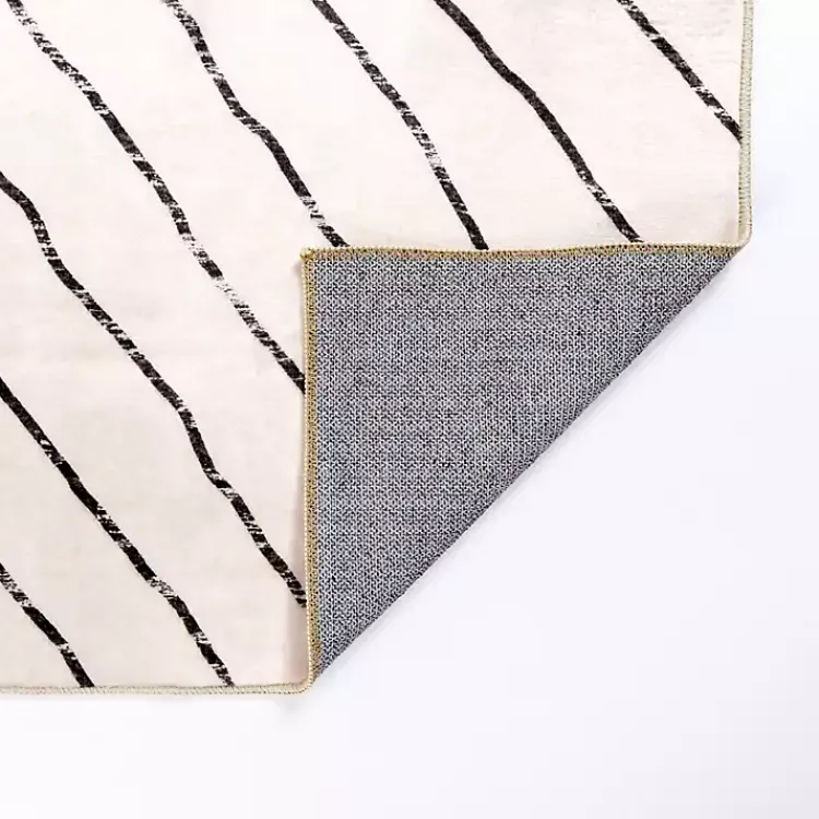 Kirklands Home Julia Black and White Washable Area Rug, 5x8 Hot
