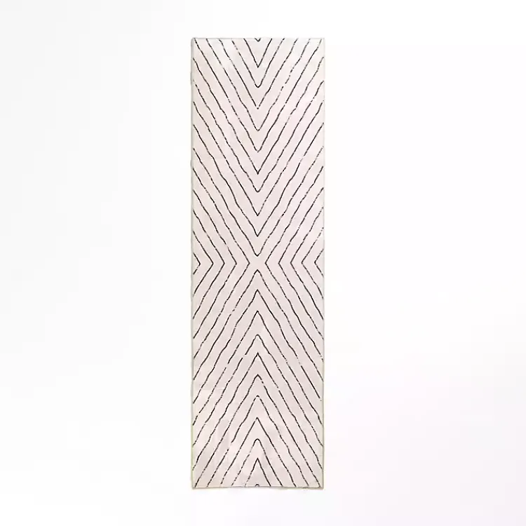 Kirklands Home Julia Black and White Washable Runner, 2x7 Hot