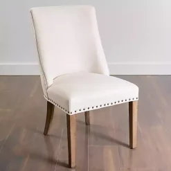 Kirklands Home Julia Cream Upholstered Dining Chair Ivory New
