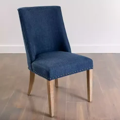 Kirklands Home Julia Navy Upholstered Dining Chair Blue