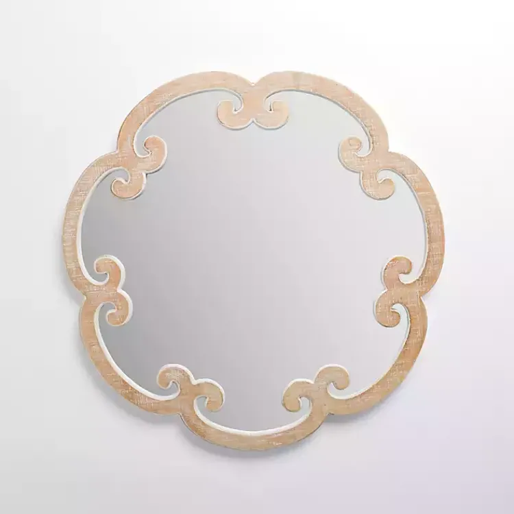 Kirklands Home Juliette Curled Frame Wood Wall Mirror New