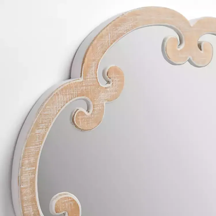 Kirklands Home Juliette Curled Frame Wood Wall Mirror New