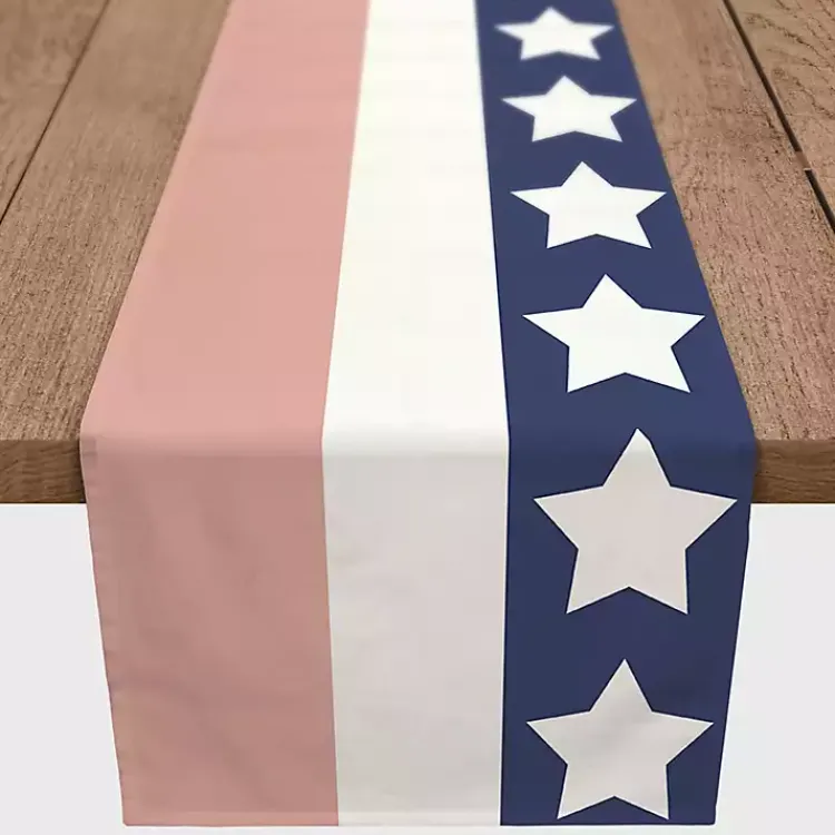 Kirklands Home July 4th Simple Stripe Decorative Table Runner Discount