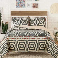 Kirklands Home Justina Blakeney Black Hypnotic King Quilt Set Clearance