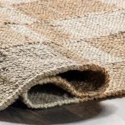Kirklands Home Jute Tan Checkered Area Rug, 5x8