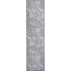 Kirklands Home Kalini Floral Washable Runner, 2x7 Gray Outlet