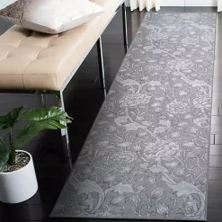 Kirklands Home Kalini Floral Washable Runner, 2x7 Gray Outlet