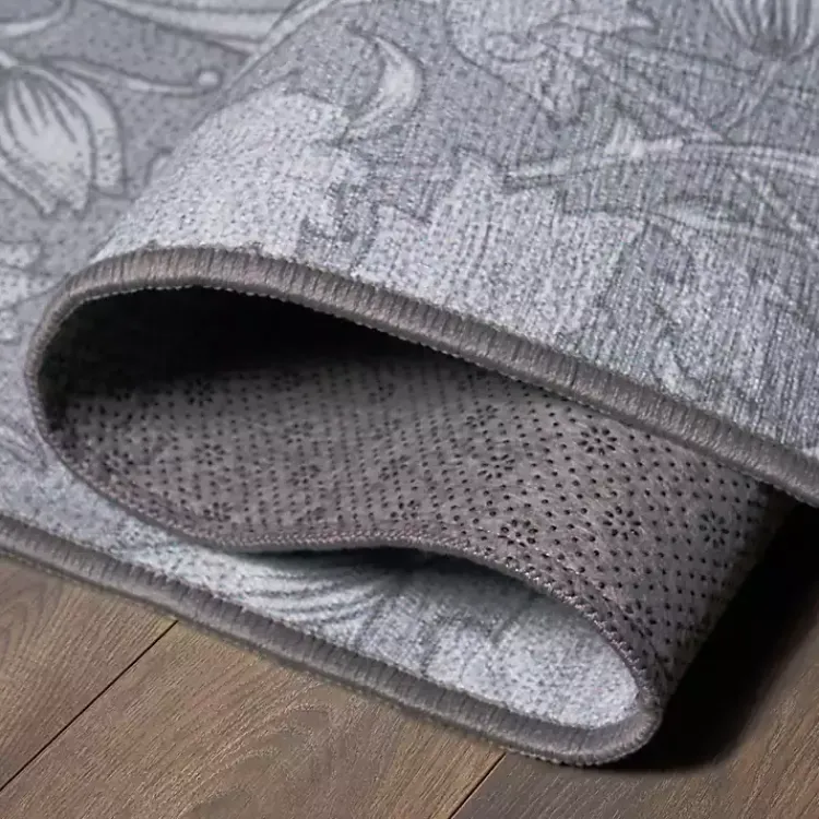 Kirklands Home Kalini Floral Washable Runner, 2x7 Gray Outlet