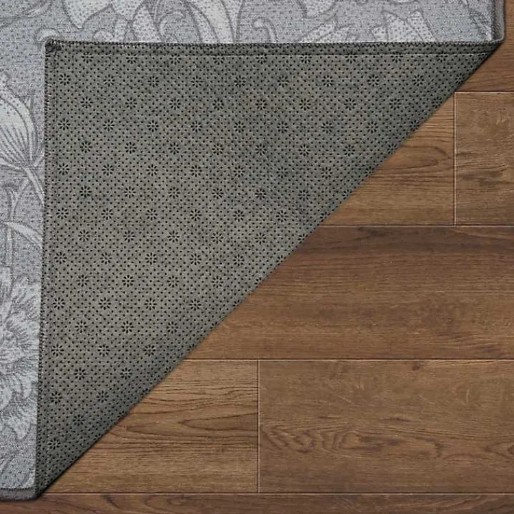 Kirklands Home Kalini Floral Washable Runner, 2x7 Gray Outlet