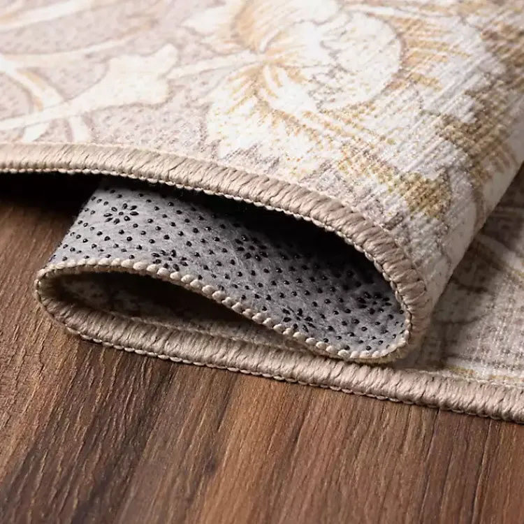 Kirklands Home Kalini Natural Floral Washable Runner, 2x7 Clearance