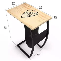 Kirklands Home Kansas City Chiefs Wood C-Table Tan Hot