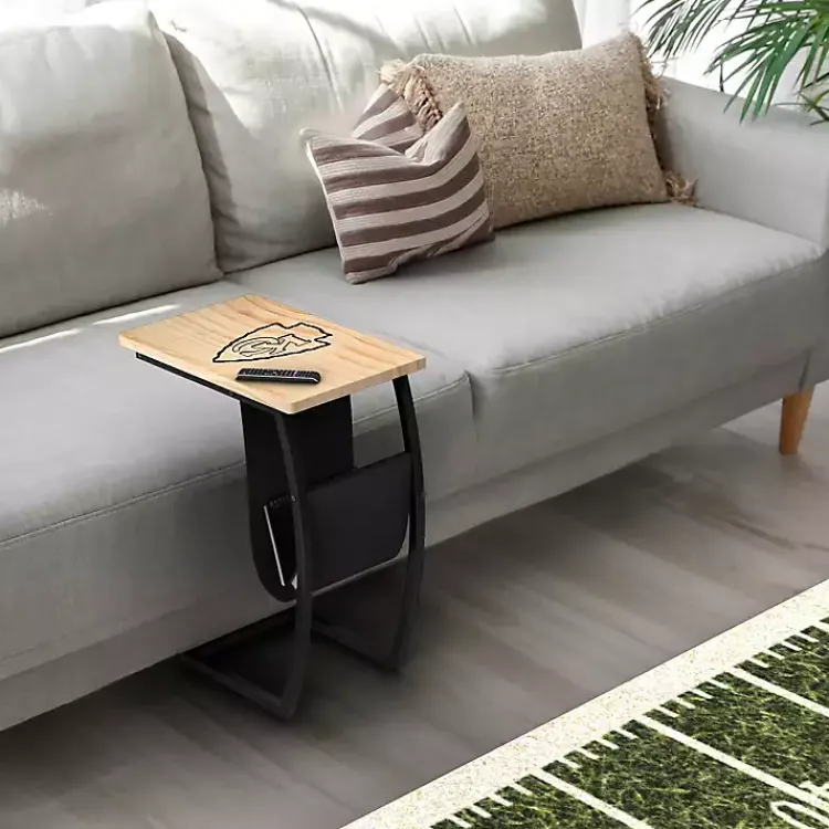 Kirklands Home Kansas City Chiefs Wood C-Table Tan Hot